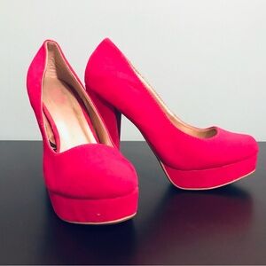 Platform hot pink heels